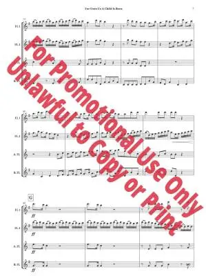 For Unto Us a Child Is Born  - Handel/Jolly - Flute Quartet