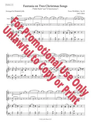 Fantasia on Two Christmas Songs, Op. 83 - Wohlfahrt/Jolly - Flute Duet/Piano