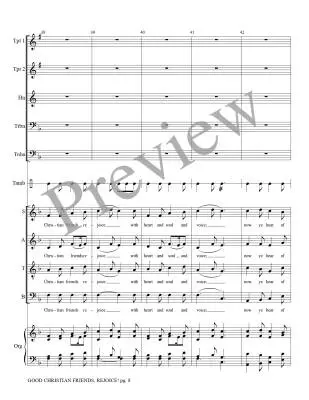 Good Christian Friends, Rejoice! - Treybig - Brass Quintet/Organ/Opt. Choir