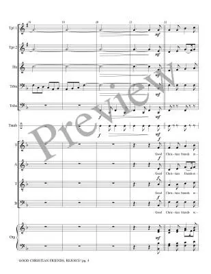 Good Christian Friends, Rejoice! - Treybig - Brass Quintet/Organ/Opt. Choir