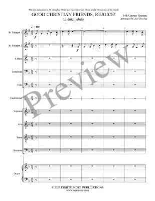 Good Christian Friends, Rejoice! - Treybig - Brass Quintet/Organ/Opt. Choir
