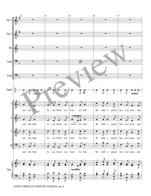 Good Christian Friends, Rejoice! - Treybig - Brass Quintet/Organ/Opt. Choir