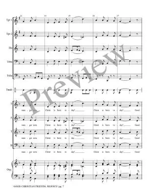 Good Christian Friends, Rejoice! - Treybig - Brass Quintet/Organ/Opt. Choir