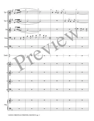 Good Christian Friends, Rejoice! - Treybig - Brass Quintet/Organ/Opt. Choir