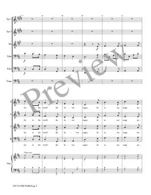Joy to the World - Treybig - Brass Quintet/Organ/Opt. Choir