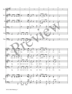 Joy to the World - Treybig - Brass Quintet/Organ/Opt. Choir