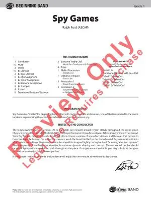 Spy Games - Ford - Concert Band - Gr. 1