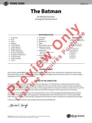 The Batman - Giacchino/Kamuf - Concert Band - Gr. 2.5