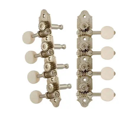 Grover - 409 Series Vintage A-Style Professional Mandolin Machine Heads - Nickel with White Buttons