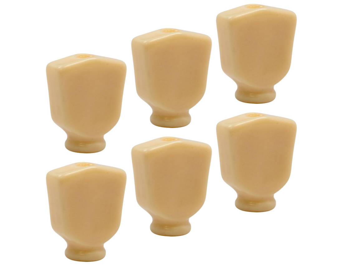 Plastic Keystone Buttons (6) - Ivory