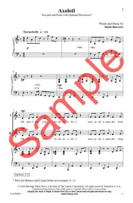 Axolotl - Burrows - Choral Octavo - 2-Pt Accompanied