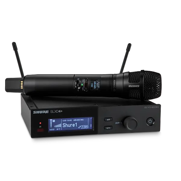 SLXD24+ Digital Wireless Handheld System with Nexadyne 8/C Cardioid Dynamic Microphone Capsule.
