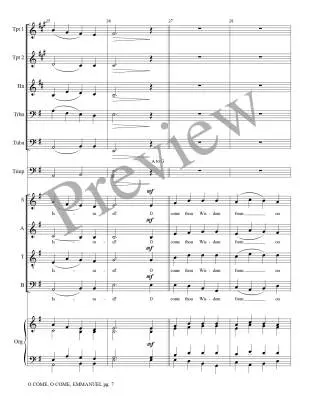 O Come, O Come, Emmanuel - Treybig - Brass Quinetet/Organ/Opt. Choir