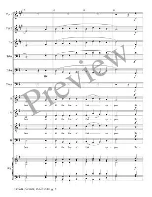 O Come, O Come, Emmanuel - Treybig - Brass Quinetet/Organ/Opt. Choir