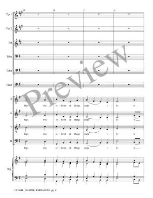 O Come, O Come, Emmanuel - Treybig - Brass Quinetet/Organ/Opt. Choir