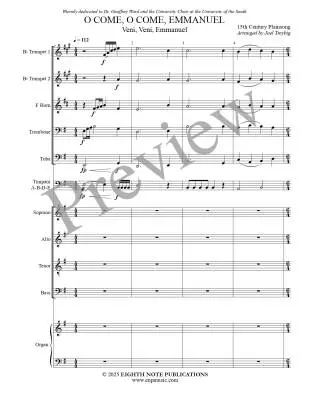 O Come, O Come, Emmanuel - Treybig - Brass Quinetet/Organ/Opt. Choir