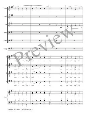 O Come, O Come, Emmanuel - Treybig - Brass Quinetet/Organ/Opt. Choir