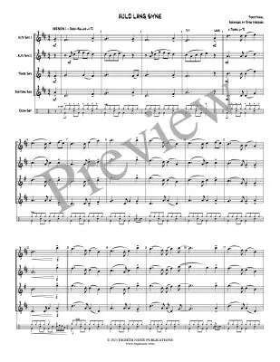 Auld Lange Syne - Meeboer - Saxophone Quartet (AATB)/Opt. Drums