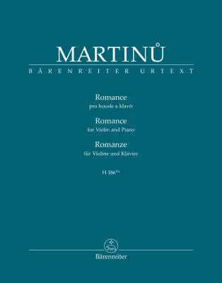 Baerenreiter Verlag - Romance for Violin and Piano H 186bis - Martinu - Score, Part, Urtext Edition - Violin, Piano