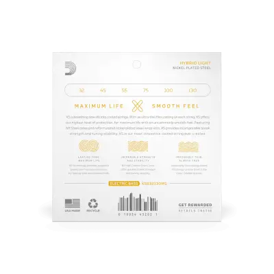 XS Hybrid Light 6-String Multiscale Coated Bass Strings (32-130)