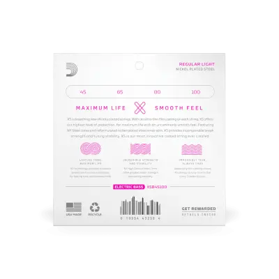 XS Regular Light 4-String Long Scale Coated Bass Strings (45-100)