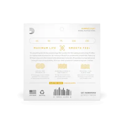 XS Hybrid Light 5-String Multiscale Coated Bass Strings (45-130)