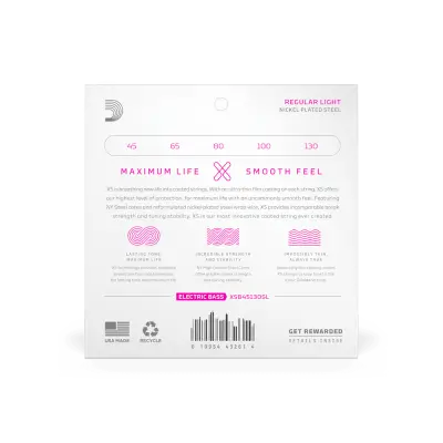 XS Regular Light 5-String Super Long Scale Coated Bass Strings (45-130)