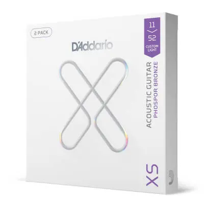 DAddario - XS Acoustic Phosphor Bronze 11-52 - Custom Light (2 Pack)