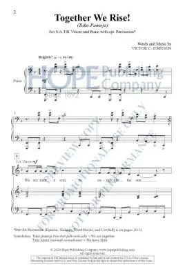 Together We Rise - Johnson - Choral Octavo - SATB Accompanied