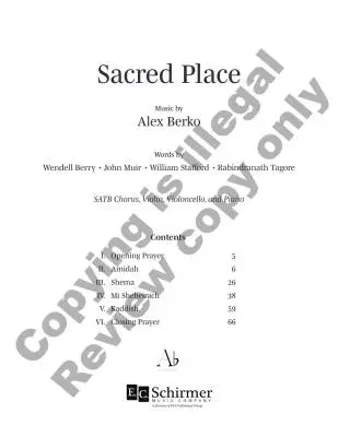 Sacred Place - Berko - Choral Octavo - SATB Accompanied