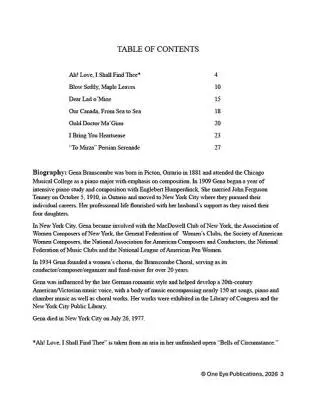 Songs of Gena�Branscombe�� Voix basse et piano�� Livre