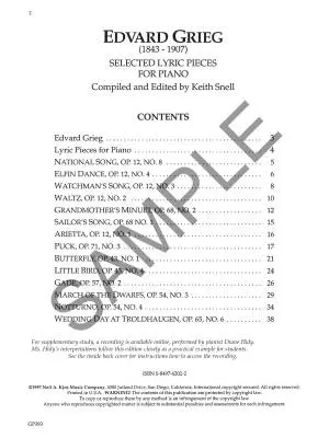 Selected Lyric Pieces - Grieg/Snell - Piano - Book