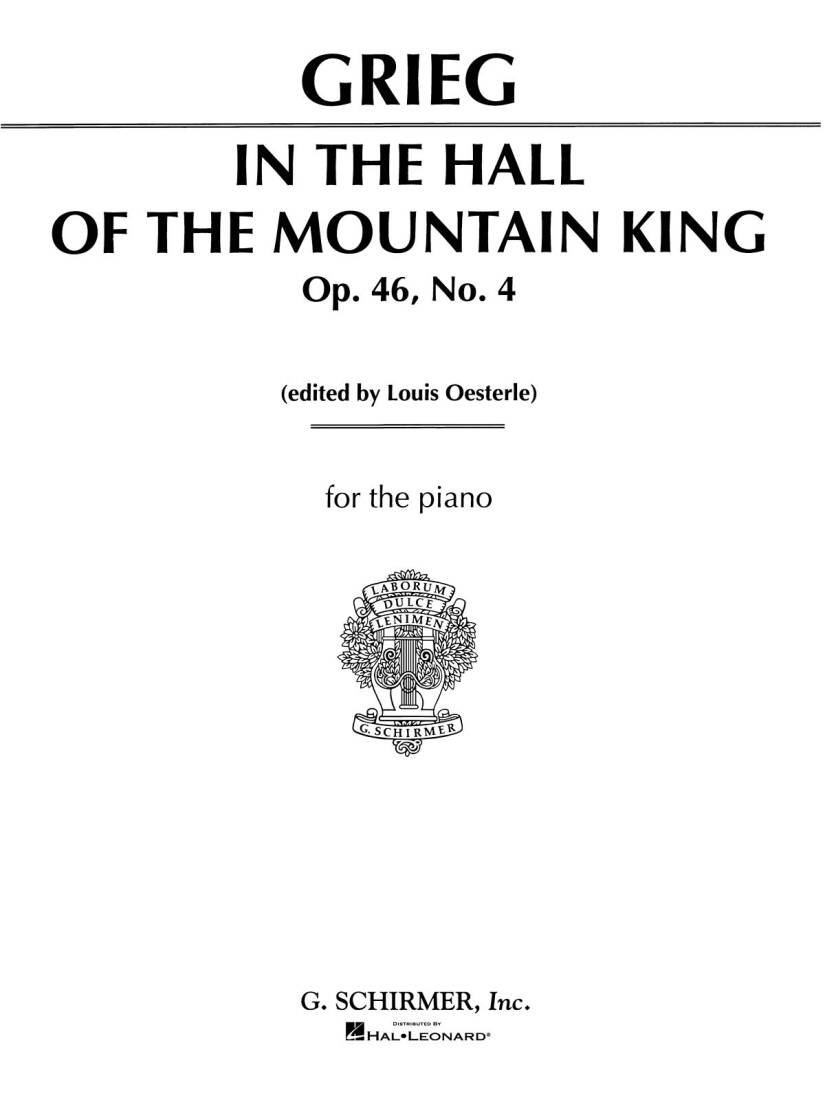 In the Hall of the Mountain King - Grieg/Oesterle - Piano - Sheet