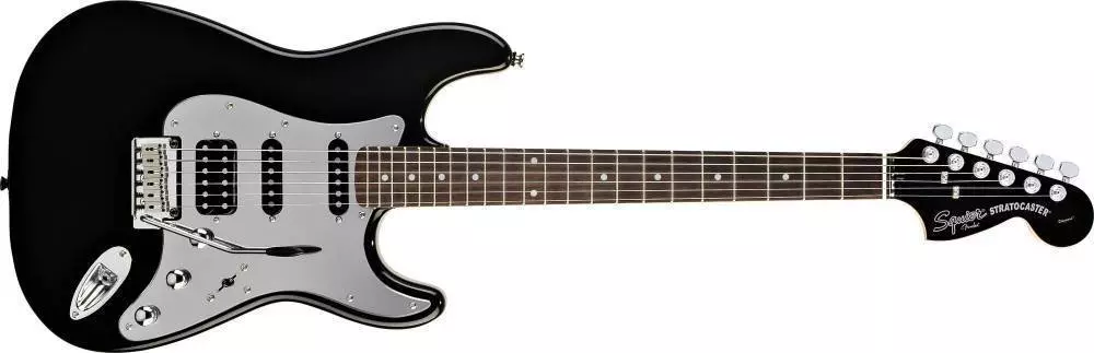Black and Chrome Standard Stratocaster HSS - Black
