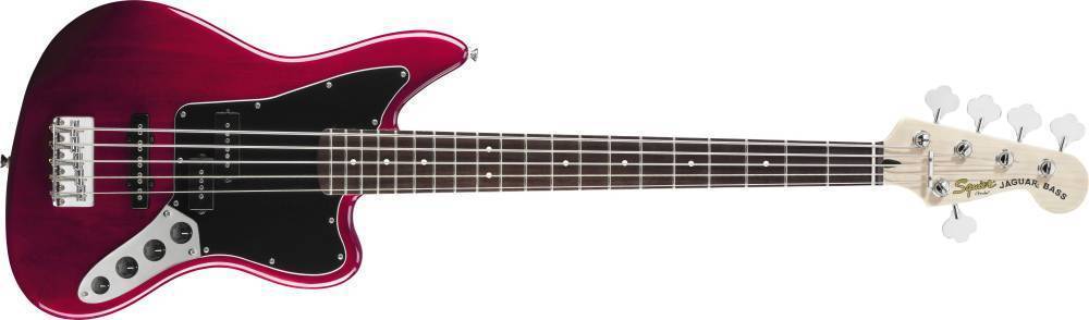 Vintage Modified Jaguar Bass V Special - Crimson Red Transparent