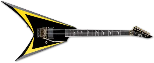 ESP Guitars - 20th Anniversary Alexi Arrowhead SE Electric Guitar with Hardshell Case - Black with Yellow Pinstripe
