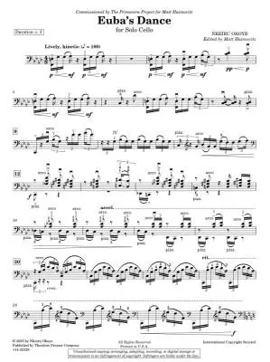 Euba\'s Dance - Okoye - Cello - Sheet