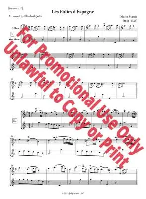 Les Folies d\'Espagne - Marais/Jolly - Flute Duet (Flute in C/Alto Flute)