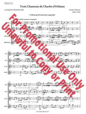 Trois Chansons de Charles d\'Orleans - Debussy/Jolly - Flute Choir