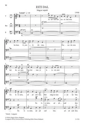 Male Choruses  - Kodaly/Erdei - TTB A Cappella - Hardcover