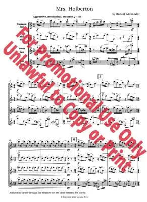 Mrs. Holberton - Alexander - Saxophone Quartet (SATB)