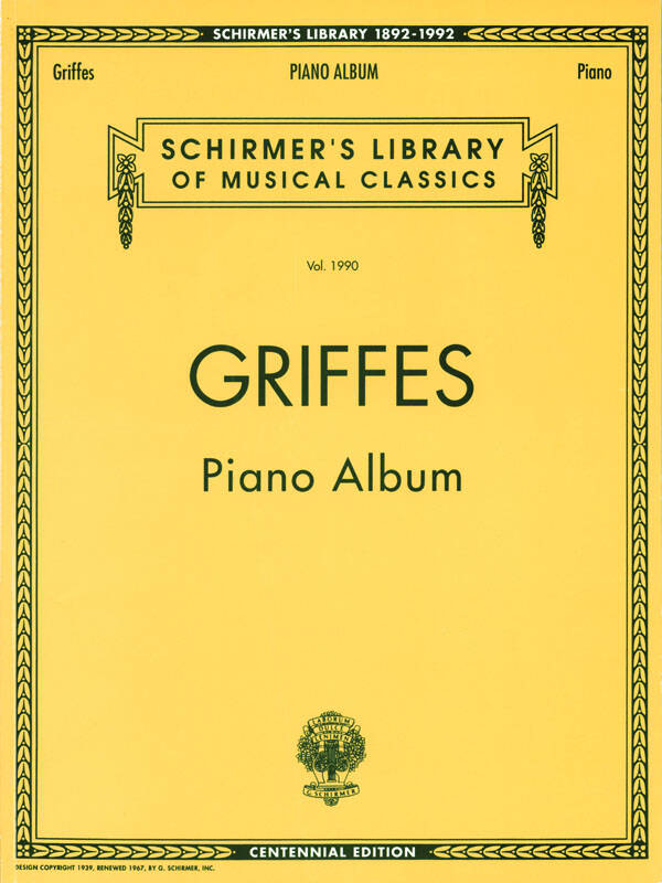 Piano Album (Centennial Edition) - Griffes - Piano - Book