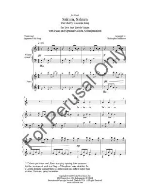 Sakura, Sakura - Matthews - Choral Octavo - 2-Pt Accompanied