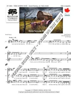 Torn Screen Door - Francey/Sirett - Choral Octavo - SSA A Cappella