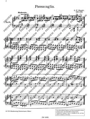 Passacaglia - Handel/Magistretti  - Harp - Sheet