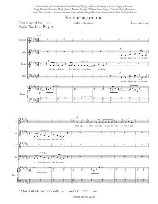 No One Asked Me - Hawley - Choral Octavo - SATB Accomapnied