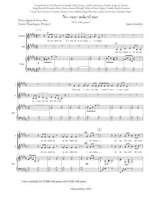 No One Asked Me - Hawley - Choral Octavo - SSA Accomapnied