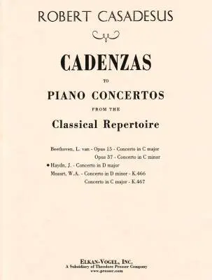 Theodore Presser - Piano Concerto in D Major (Cadenzas) - Haydn/Casadesus - Piano - Book