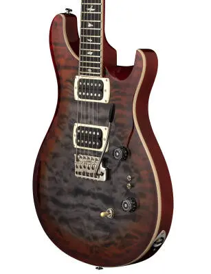 SE Custom 24-08 Quilt Electric Guitar with Gig Bag - Charcoal Cherry Burst