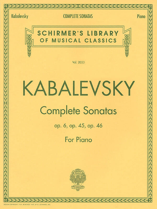 Complete Sonatas - Kabalevsky/Rosenthal - Piano - Book